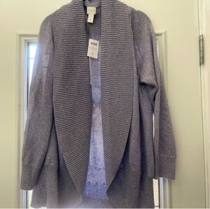 New Chicos Gorgeous Lavender w Silver Sheen Light Tunic Length Sweater 3 ( 1 X)